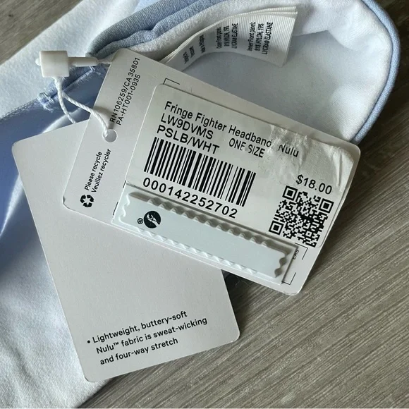 Lululemon Fringe Fighter Headband *Nulu - Pastel Blue/White - Picture 8 of 8